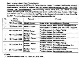 Undangan SEMILOKA tentang "Pendeta adalah Gembala yang Baik" dan TOT Penggembalaan