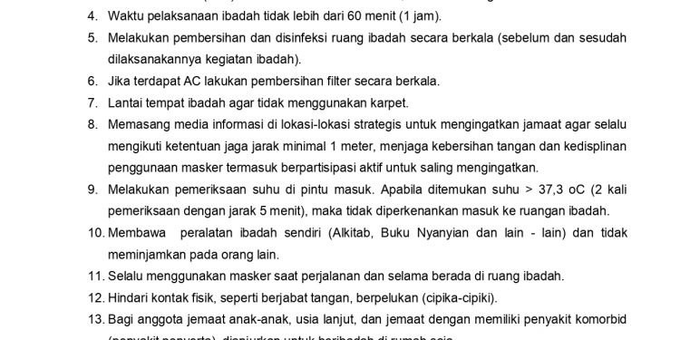 PETUNJUK TEKNIS PELAKSANAAN “NEW NORMAL” DALAM IBADAH KOLOM