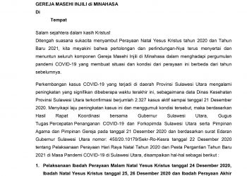 BPMS Tegaskan Ibadah Natal-Tahun Baru Digelar Daring, Hanya Pelsus Yang Hadir Di Gereja