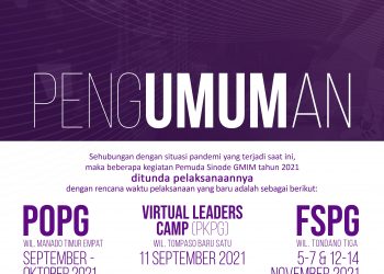PENGUMUMAN dari Komisi Pelayanan Pemuda Sinode GMIM