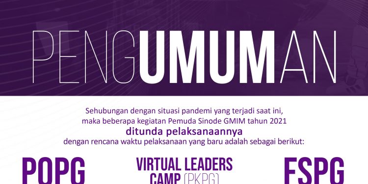 PENGUMUMAN dari Komisi Pelayanan Pemuda Sinode GMIM