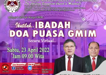Sabtu, Doa Dan Puasa GMIM Digelar Daring