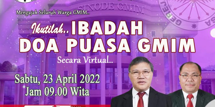 Sabtu, Doa Dan Puasa GMIM Digelar Daring
