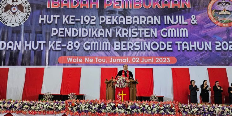 Gelar Ibadah Pembukaan HUT ke-192 PI dan PK GMIM dan HUT Ke-89 GMIM Bersinode, Wenas Beri Pesan Penting