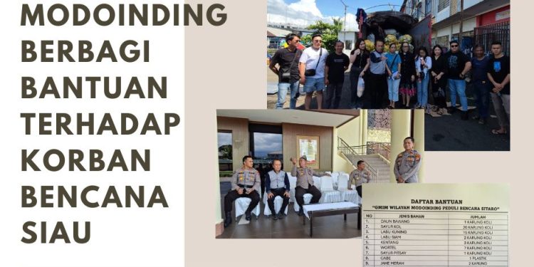 Wilayah Modoinding Berbagi Bantuan Terhadap Korban Bencana Siau